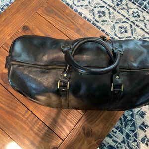 100% Pure Leather Black Duffel Bag